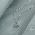Ivy Leaf Pendant Necklace in Sterling Silver, Enamel Glaze Ivy Necklace, Playful and Quirky Leaf Necklace