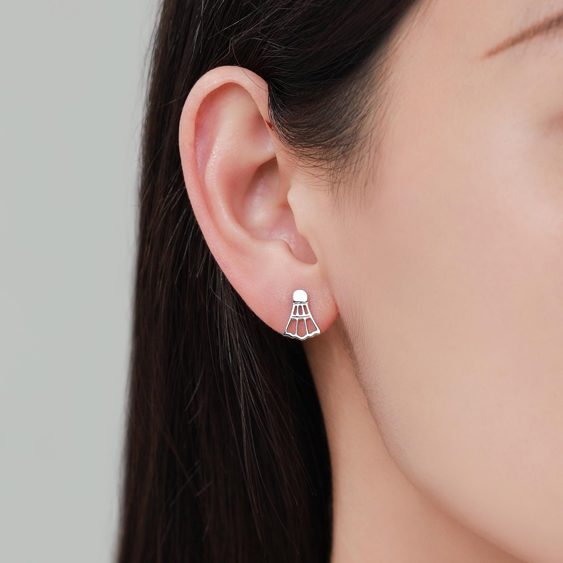 Sterling Silver Mismatched Badminton Stud Earrings. Silver or Gold or Rose Gold, Fun and Playful Gift