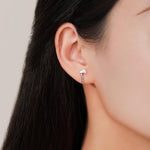 Sterling Silver Viking Axe 18G Screw Back Stud Earrings
