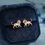 Sterling Silver Lion Stud Earrings, Silver, Gold or Rose Gold, Cute Lion Earrings, Cute and Quirky Earrings