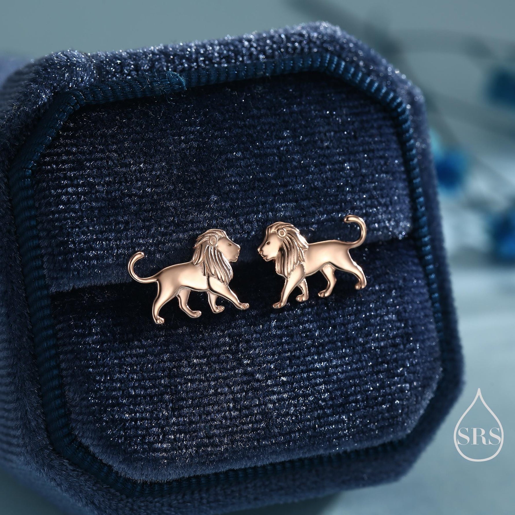 Sterling Silver Lion Stud Earrings, Silver, Gold or Rose Gold, Cute Lion Earrings, Cute and Quirky Earrings