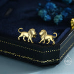 Sterling Silver Lion Stud Earrings, Silver, Gold or Rose Gold, Cute Lion Earrings, Cute and Quirky Earrings