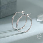 Large Mobius Hoop Earrings in Sterling Silver, Silver or Gold or Rose Gold, Large Twisted hoops, 20mm Hoops, Twist Hoops