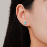 Sterling Silver Kingfisher Stud Earrings, Nature Inspired Bird Earrings,