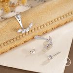 Marquise CZ Cluster Ear Jacket in Sterling Silver, Silver or Gold, CZ Ear Jacket, Marquise CZ, Front and Back Earrings