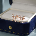 Ribbon Bow Stud Earrings in Sterling Silver, Available in Silver, Gold or Rose Gold, Ribbon Earrings, Ribbon Bow Earrings