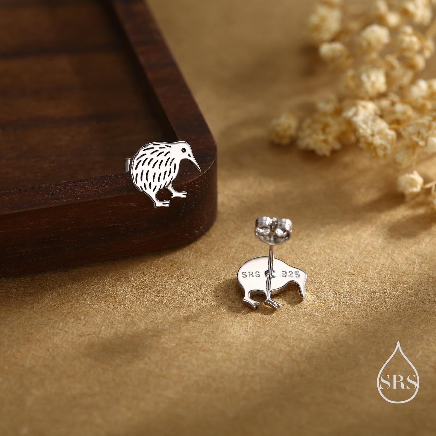 Sterling Silver Kiwi Bird Stud Earrings, Silver, Gold or Rose Gold, Animal Lover, Nature Inspired, New Zealand Native