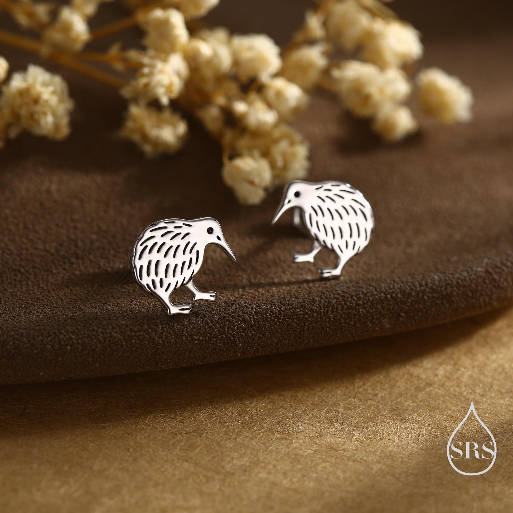 Sterling Silver Kiwi Bird Stud Earrings, Silver, Gold or Rose Gold, Animal Lover, Nature Inspired, New Zealand Native