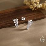 Harp Stud Earrings in Sterling Silver, Silver, or Gold or Rose Gold, Silver Harp Stud Earrings, Fun Musical Instrument Earrings