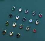 Sterling Silver Trillion Cut CZ Charms for Huggie Hoops Earrings, Detachable, Silver, Gold, or Rose Gold, Various Stone Options