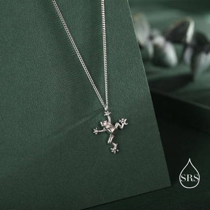 Tiny Frog Pendant Necklace in Sterling Silver, Silver, Gold or Rose Gold Finish, Delicate Frog Necklace