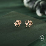 Tiny Biohazard Stud Earrings in Sterling Silver, Silver, Gold or Rose Gold, Small Halloween Earrings