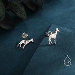 Tiny Okapi Stud Earrings in Sterling Silver, Silver or Gold or Rose Gold, Cute Okapi Earrings, Nature Inspired Animal Earrings