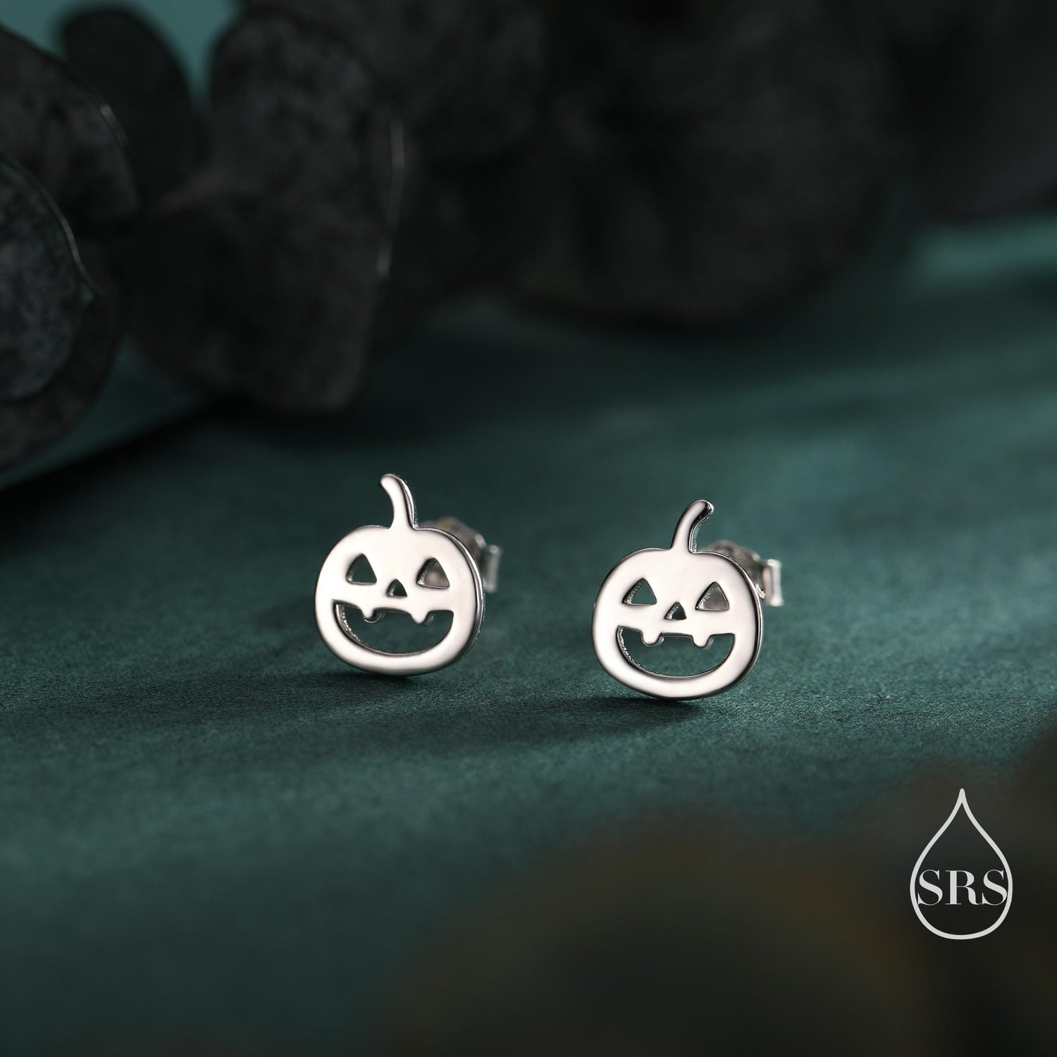Carved Pumpkin Stud Earrings in Sterling Silver, Silver, Gold or Rose Gold, Fun and Quirky Pumpkin Earrings, Halloween Earrings
