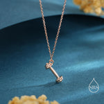 Tiny Dumbbell Pendant Necklace in Sterling Silver, Silver, Gold or Rose Gold Finish, Delicate Dumbbell Weight Necklace