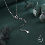 Aquamarine Blue Pear Cut CZ Pendant Necklace in Sterling Silver, 5 x 7mm, Sky Blue Crystal Droplet necklace, Diamond CZ