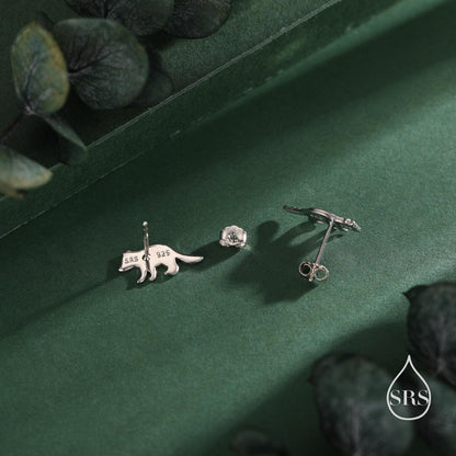 Very Cute Racoon Stud Earrings in Sterling Silver - Silver or Gold Finish - Racoon Bear Earrings - Cute Animal Earrings - Fun and Whimsical