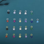 CZ Flower Charms for Huggie Hoops, Sterling Silver Crystal Flower Charms, Detachable Charms for Hoop Earrings, Silver or Gold Finish