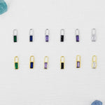Baguette CZ Charms for Huggie Hoops in Sterling Silver, Silver or Gold, Minimalist Hoop Charms, Detachable Charms for Hoop Earrings