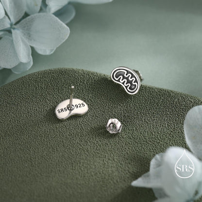 Sterling Silver Mitochondria Stud Earrings, Available in Silver, Gold or Rose Gold Finish, Cute Fun Quirky, Gift for Her, Science Insipred
