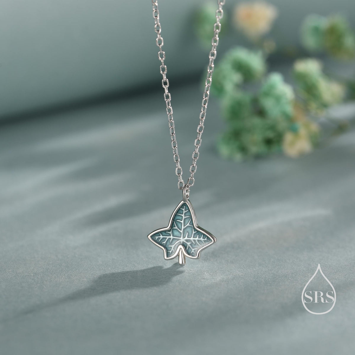 Enamel Ivy Leaf Pendant Necklace