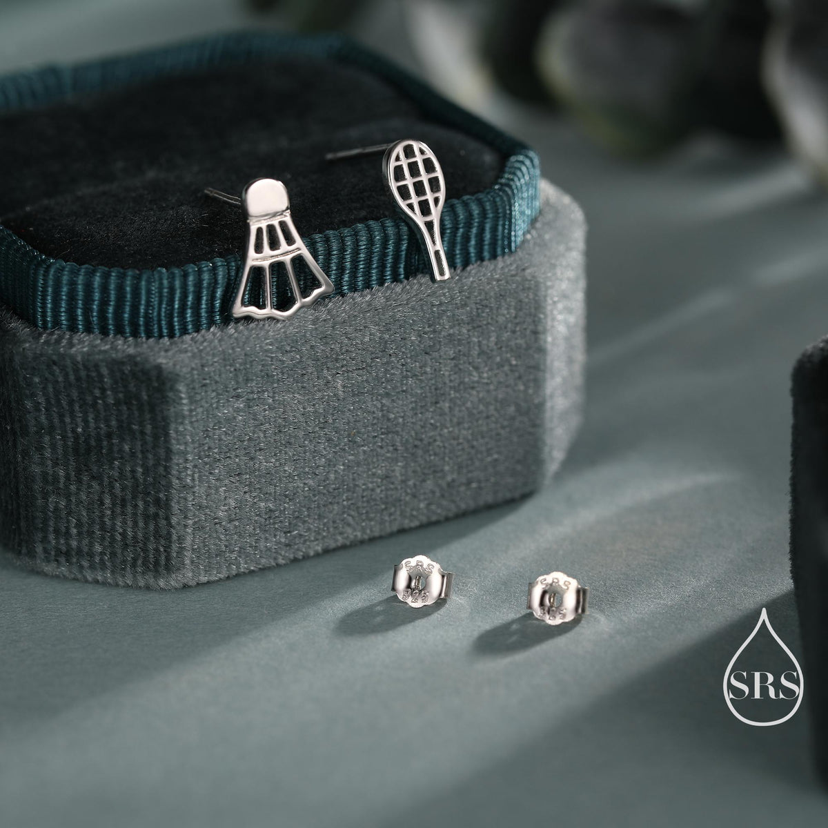 Sterling Silver Mismatched Badminton Stud Earrings. Silver or Gold or Rose Gold, Fun and Playful Gift