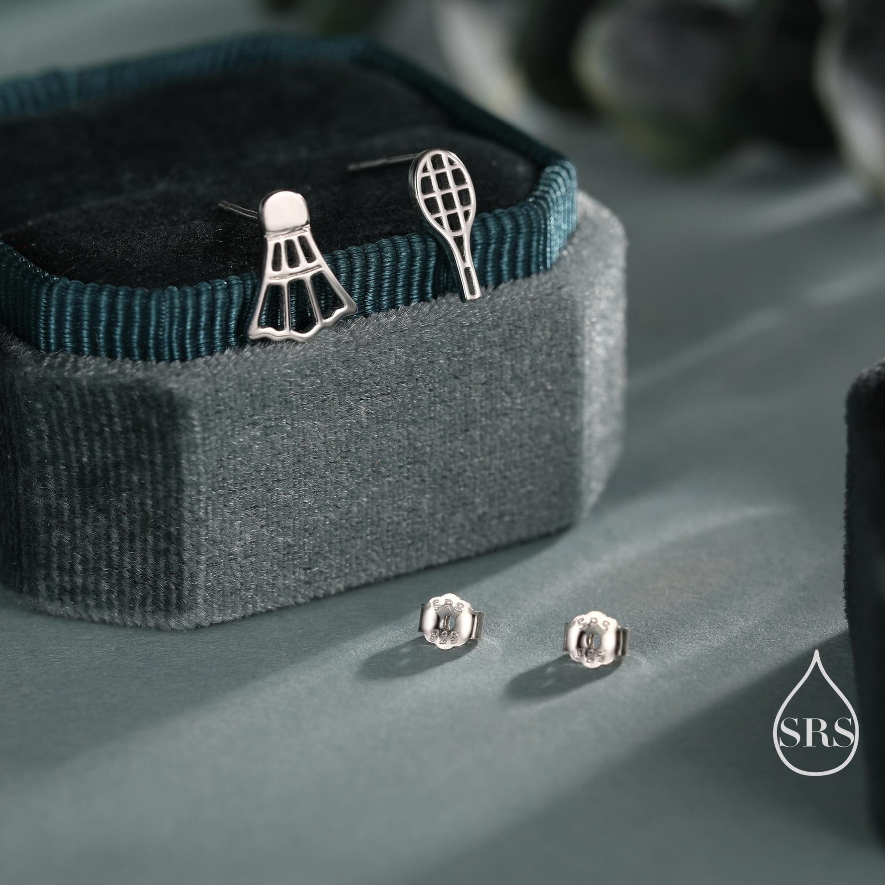 Sterling Silver Mismatched Badminton Stud Earrings. Silver or Gold or Rose Gold, Fun and Playful Gift