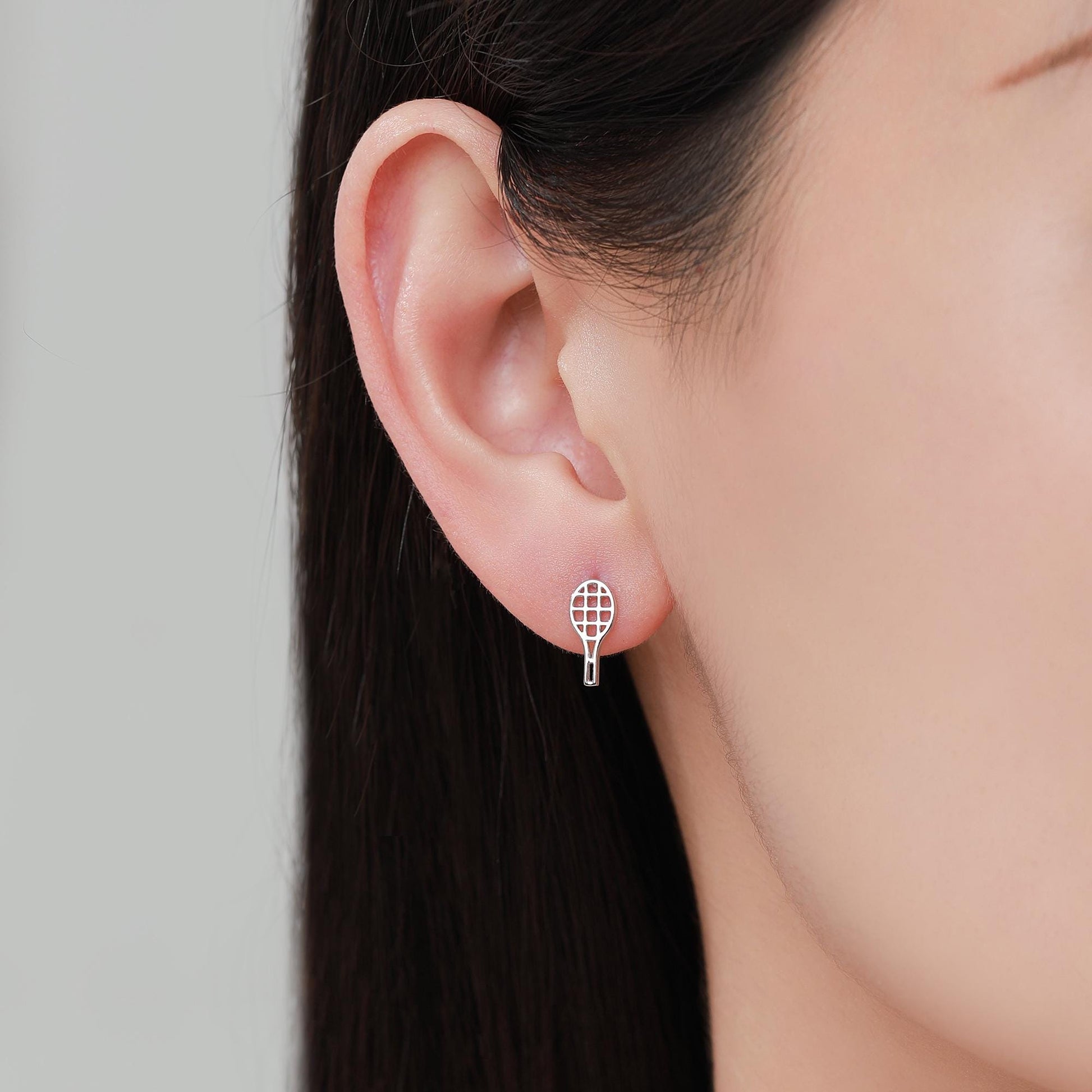 Sterling Silver Mismatched Badminton Stud Earrings. Silver or Gold or Rose Gold, Fun and Playful Gift