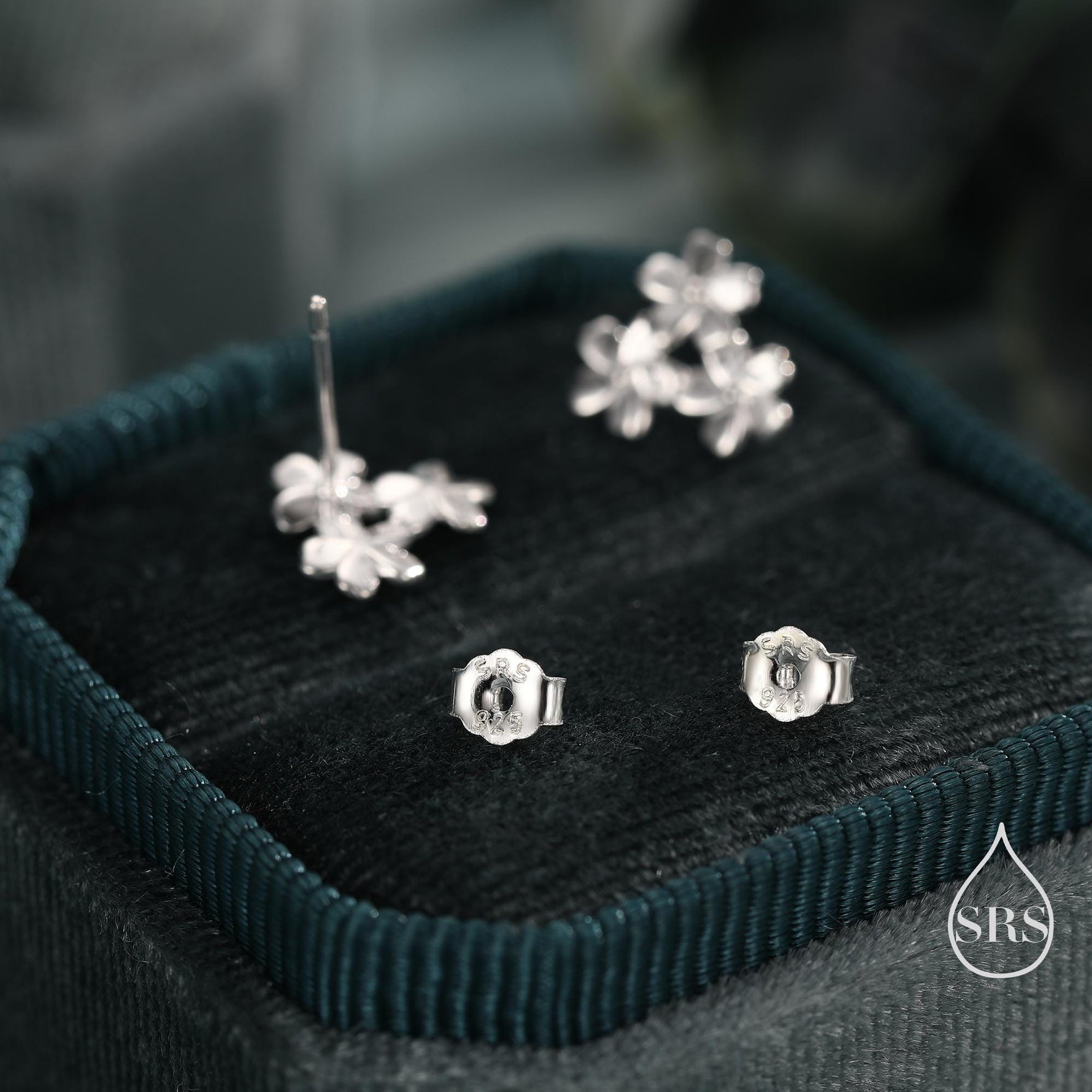 Cherry Blossom Flower Stud Earrings in Sterling Silver, Cherry Blossom Flower Earrings, Daisy Earrings, Flower Bouquets Earrings