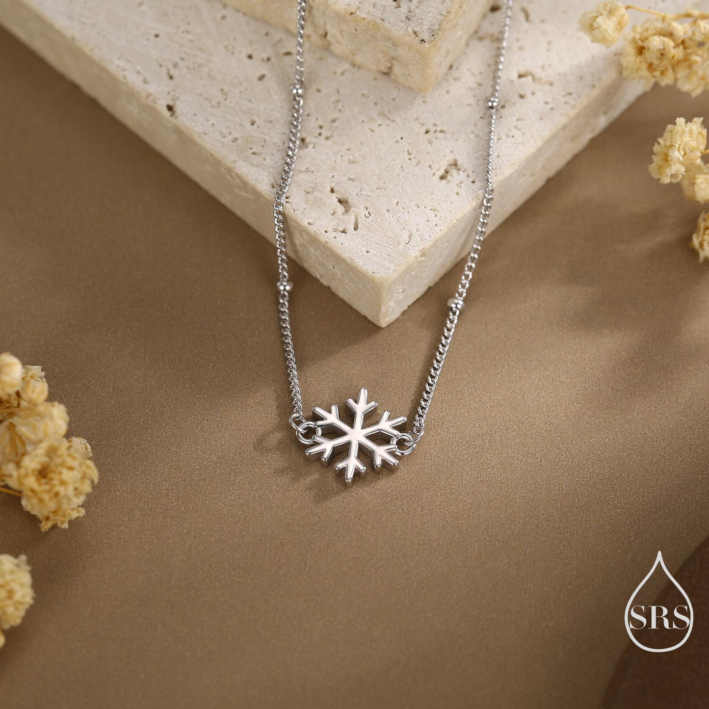 Sterling Silver Snowflake Bracelet, Silver or Gold or Rose gold, Snowflake Charm Bracelet, Extra Delicate and Dainty