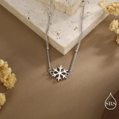 Sterling Silver Snowflake Bracelet, Silver or Gold or Rose gold, Snowflake Charm Bracelet, Extra Delicate and Dainty
