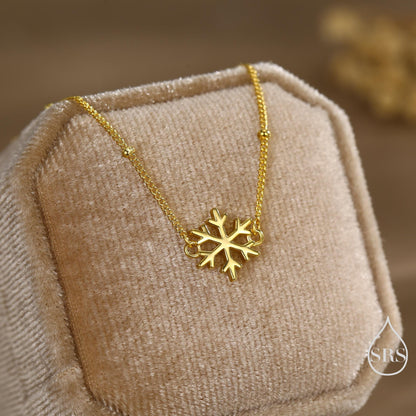 Sterling Silver Snowflake Bracelet, Silver or Gold or Rose gold, Snowflake Charm Bracelet, Extra Delicate and Dainty