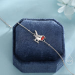 Delicate Robin Bird Bracelet in Sterling Silver with a Satellite Chain, Nature Inspired Bird Jewellery, Minimalist, Simple and Tiny