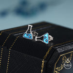Sterling Silver Chemistry Flask Stud Earrings, Available in Silver, Gold or Rose Gold Finish, Cute Fun Quirky, Science Inspired