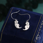 Sterling Silver Otter Drop Earrings, Silver or Gold or Rose Gold, Otter Hook Earrings, Dangle Earrings, Nature Inspired Animal Earrings