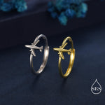 Sterling Silver Tiny Plane Ring, Silver or Gold Finish, Adjustable Size, Miniature Plane Jewellery, Aeroplane Ring, Airplane Jewellery
