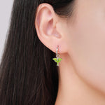 Lunar Moth Enamel Huggie Hoop Earrings in Sterling Silver, Green Enamel Butterfly Earrings, Insect Earrings, Nature-Inspired Animal Earrings