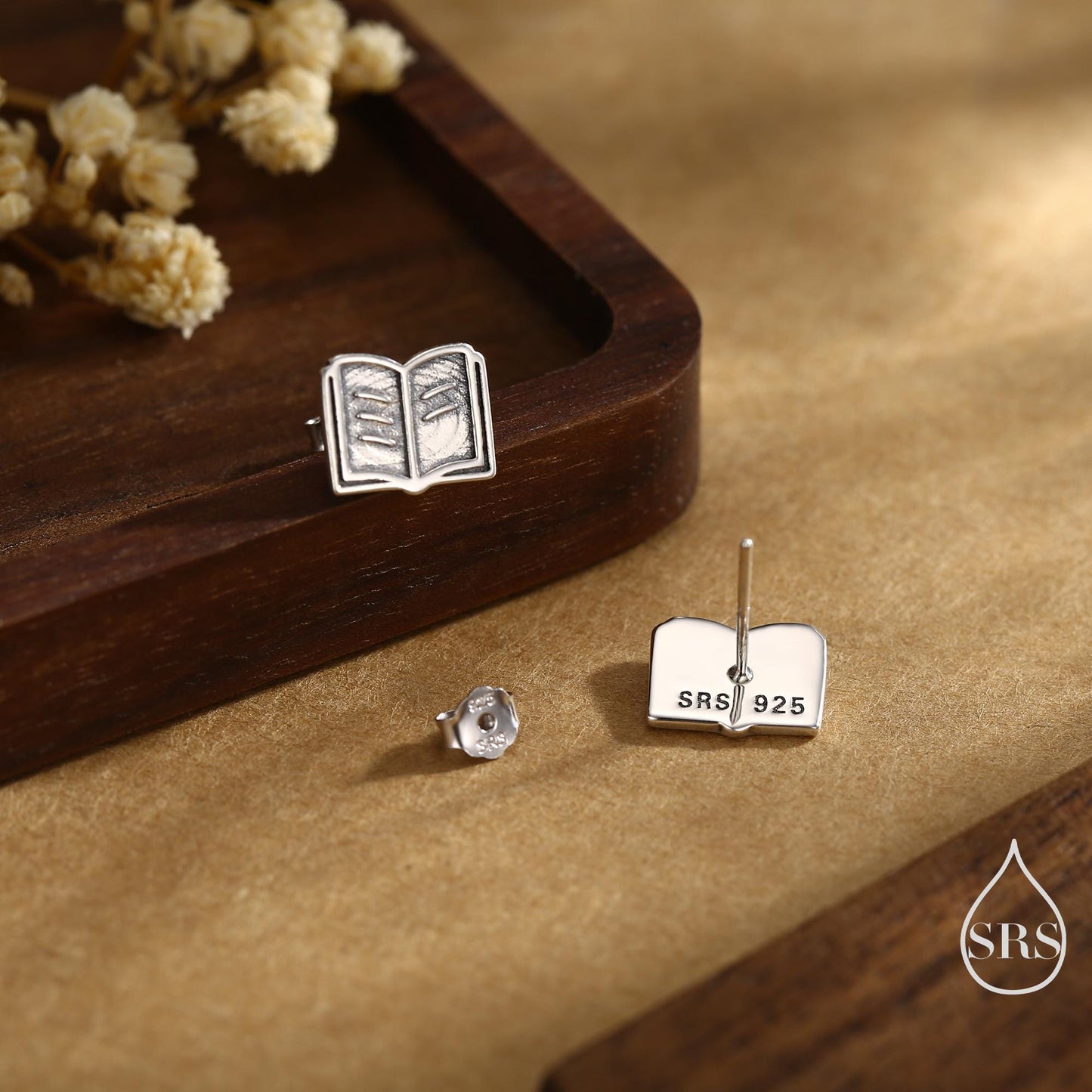 Book Earrings in Sterling Silver, Silver or Gold or Rose Gold, Fun and Quirky Gift for a Book Lover