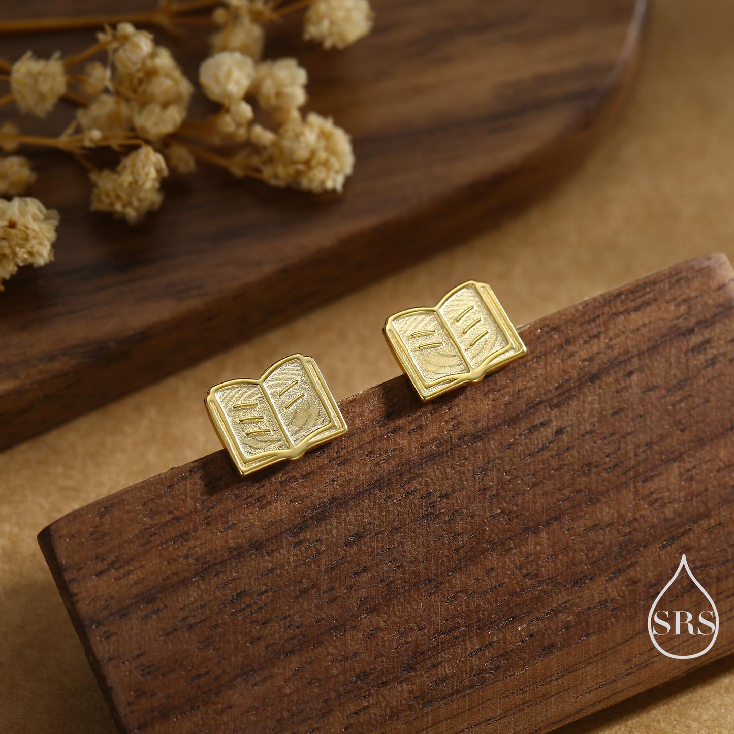 Book Earrings in Sterling Silver, Silver or Gold or Rose Gold, Fun and Quirky Gift for a Book Lover