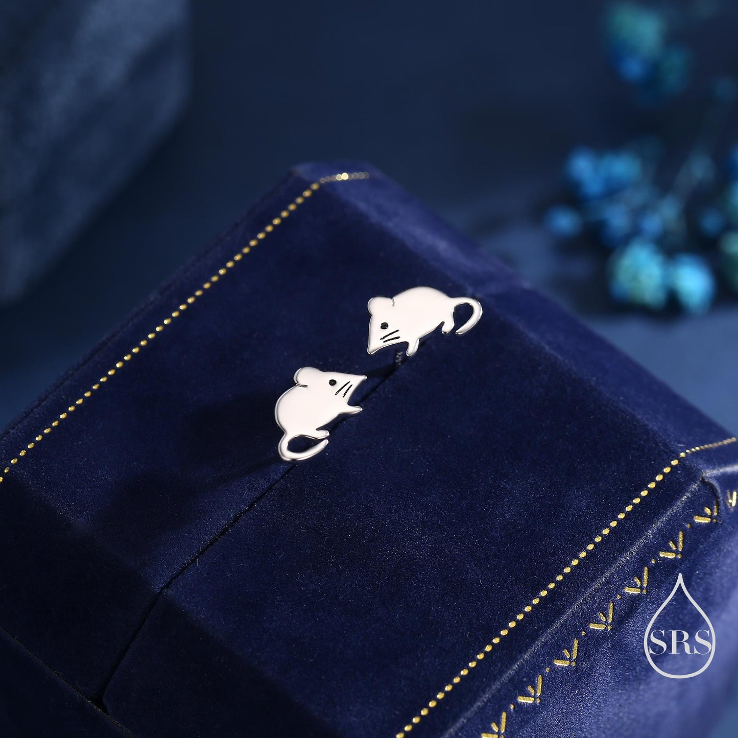 Cute Little Shrew Stud Earrings in Sterling Silver, Tiny Mouse Stud, Silver or Gold or Rose Gold, Fun Quirky Animal Jewellery