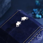 Cute Little Shrew Stud Earrings in Sterling Silver, Tiny Mouse Stud, Silver or Gold or Rose Gold, Fun Quirky Animal Jewellery