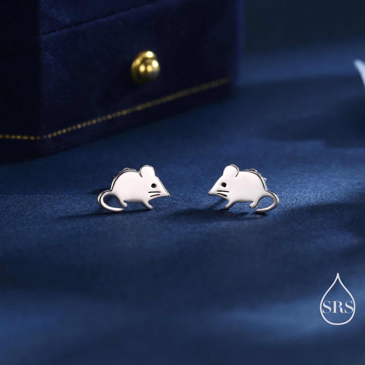 Cute Little Shrew Stud Earrings in Sterling Silver, Tiny Mouse Stud, Silver or Gold or Rose Gold, Fun Quirky Animal Jewellery