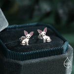 Fennec Fox Stud Earrings in Sterling Silver, Cute Fox Earrings, Cute and Quirky Earrings, Nature Inspired Earrings