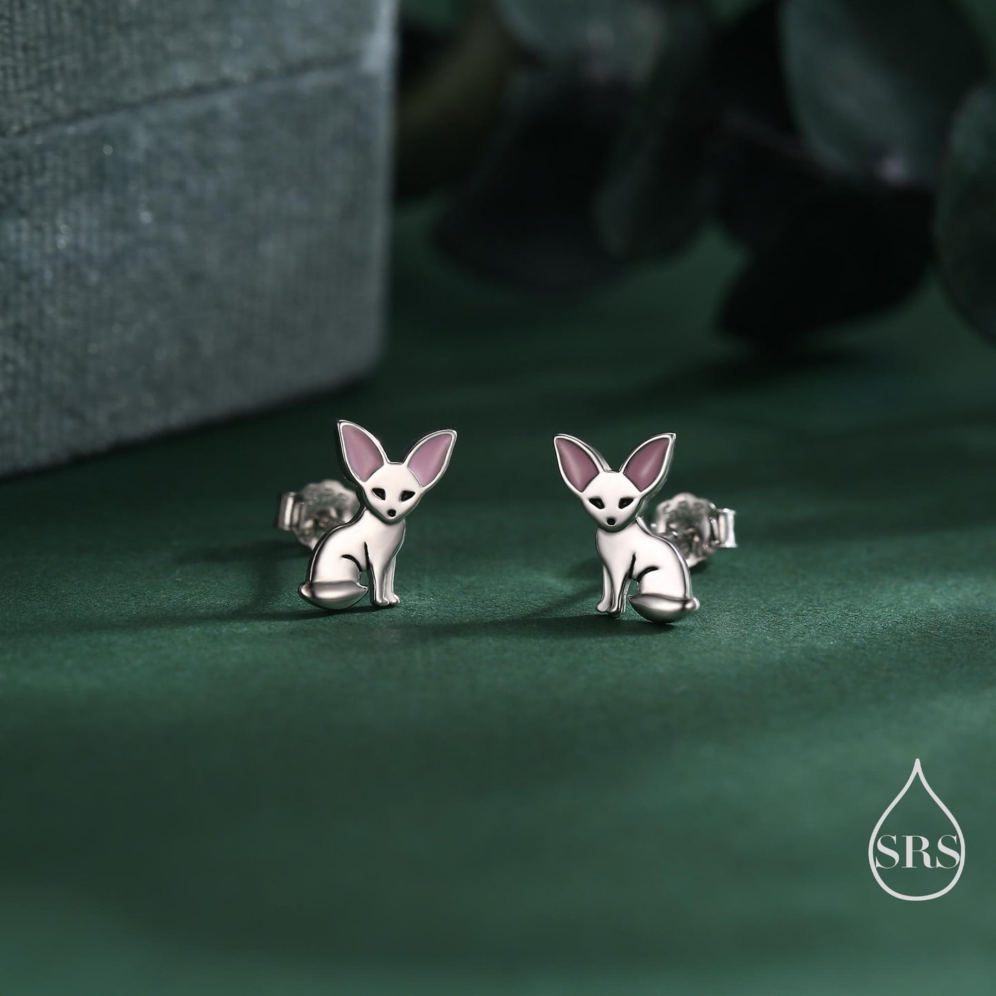 Fennec Fox Stud Earrings in Sterling Silver, Cute Fox Earrings, Cute and Quirky Earrings, Nature Inspired Earrings