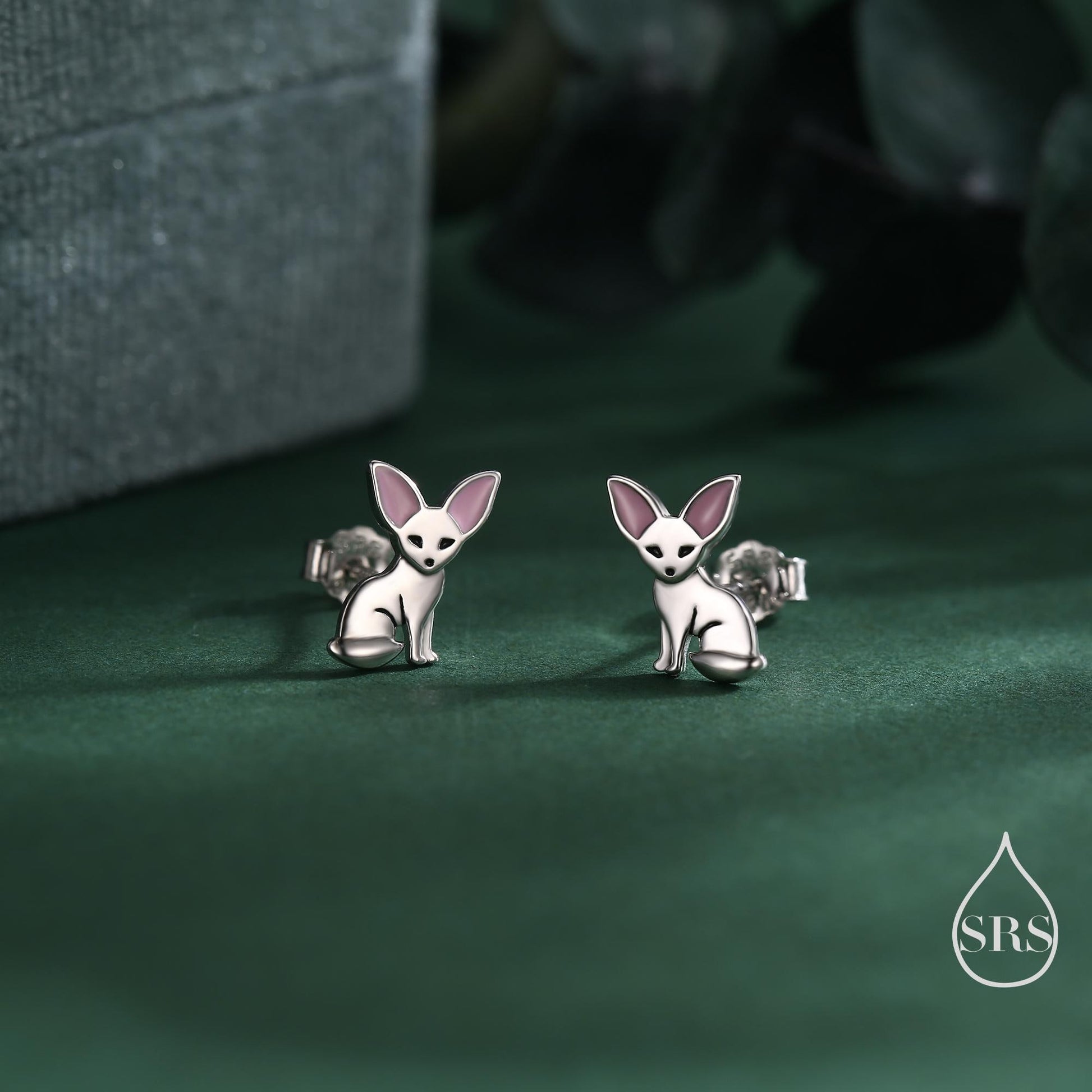 Fennec Fox Stud Earrings in Sterling Silver, Cute Fox Earrings, Cute and Quirky Earrings, Nature Inspired Earrings