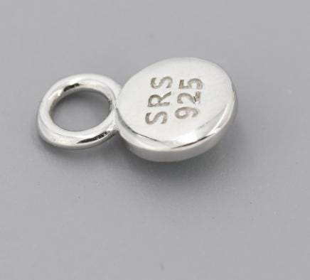 Natural & Synthetic Stone Charms for Huggie Hoops, Sterling Silver Round Detachable Charms, Various Gemstone Options