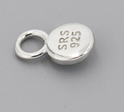 Natural & Synthetic Stone Charms for Huggie Hoops, Sterling Silver Round Detachable Charms, Various Gemstone Options