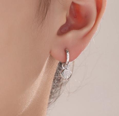 Ocean Theme Charms for Huggie Hoops, Sold as a pair, Sterling Silver Charms for Earrings, Detachable, Silver or Gold or Rose Gold