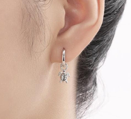 Ocean Theme Charms for Huggie Hoops, Sold as a pair, Sterling Silver Charms for Earrings, Detachable, Silver or Gold or Rose Gold