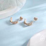 Double Hoop Effect Earrings in Sterling Silver, Cross Over CZ Criss Cross Pave Hoop Earrings, Silver, Gold, Rose Gold, Dainty and Delicate